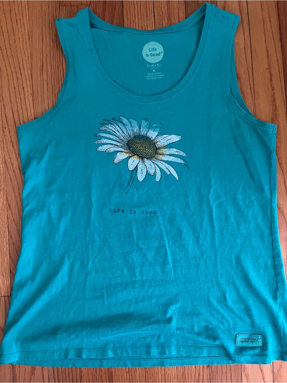 Life Is Good Teal Daisy Tank Women’s Medium